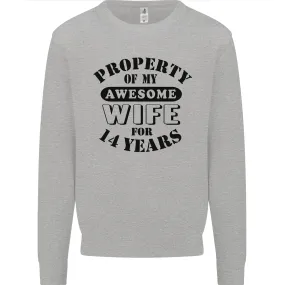 14th Wedding Anniversary 14 Year Funny Wife Mens Sweatshirt Jumper