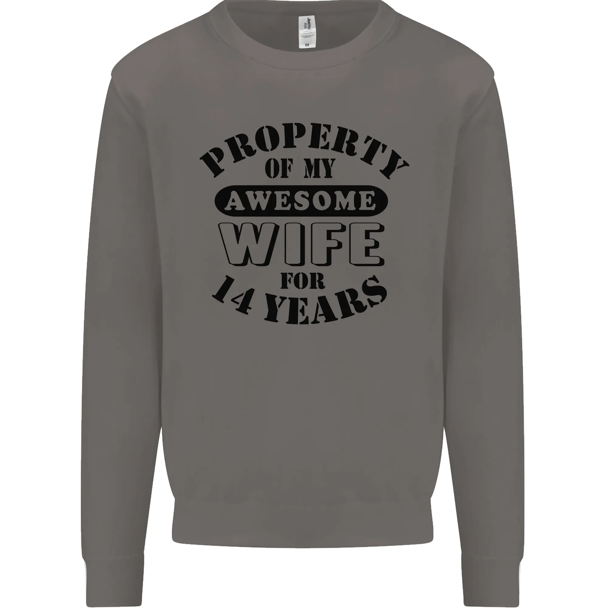 14th Wedding Anniversary 14 Year Funny Wife Mens Sweatshirt Jumper