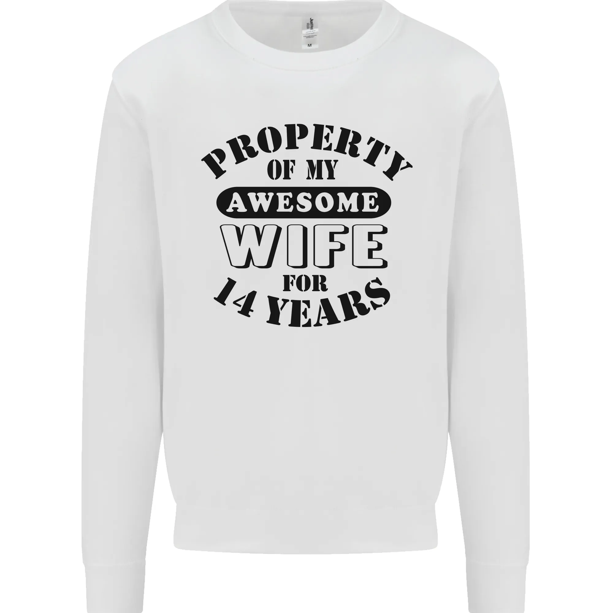14th Wedding Anniversary 14 Year Funny Wife Mens Sweatshirt Jumper