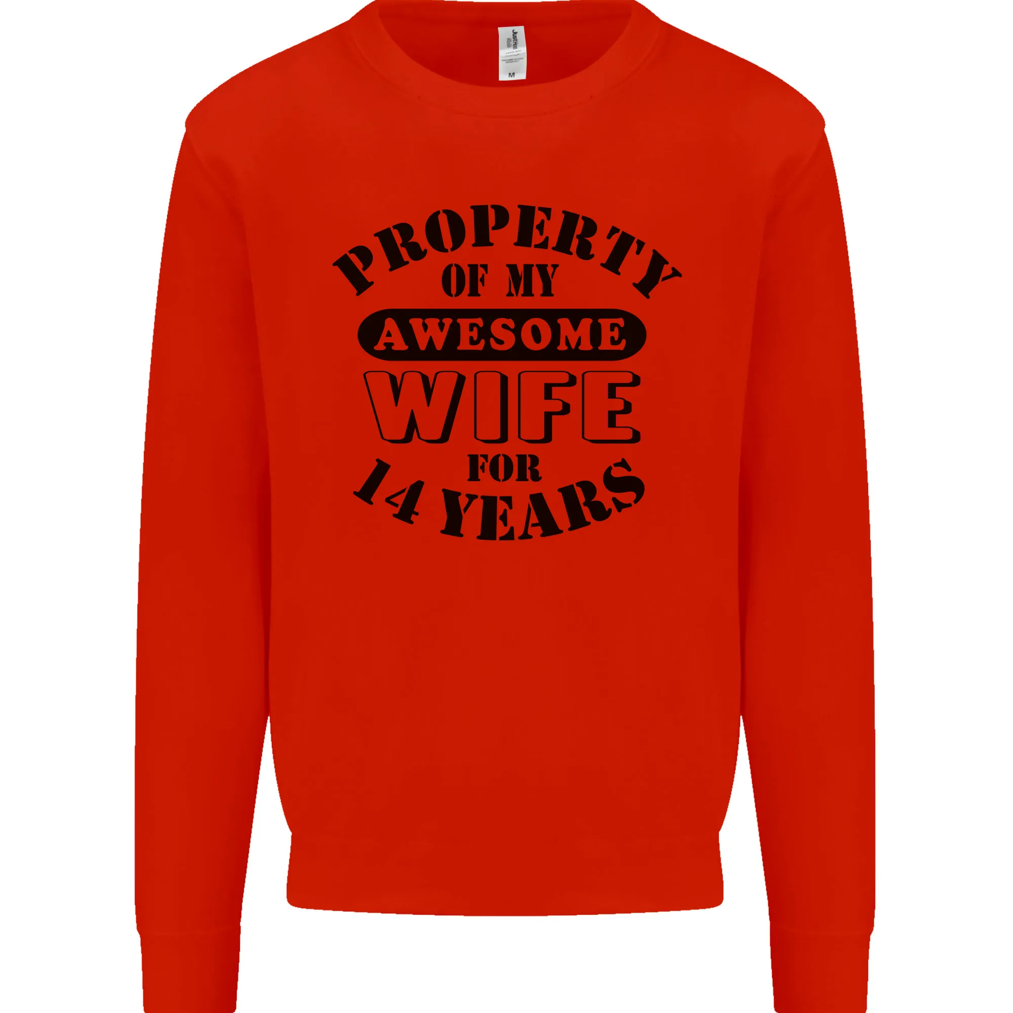 14th Wedding Anniversary 14 Year Funny Wife Mens Sweatshirt Jumper