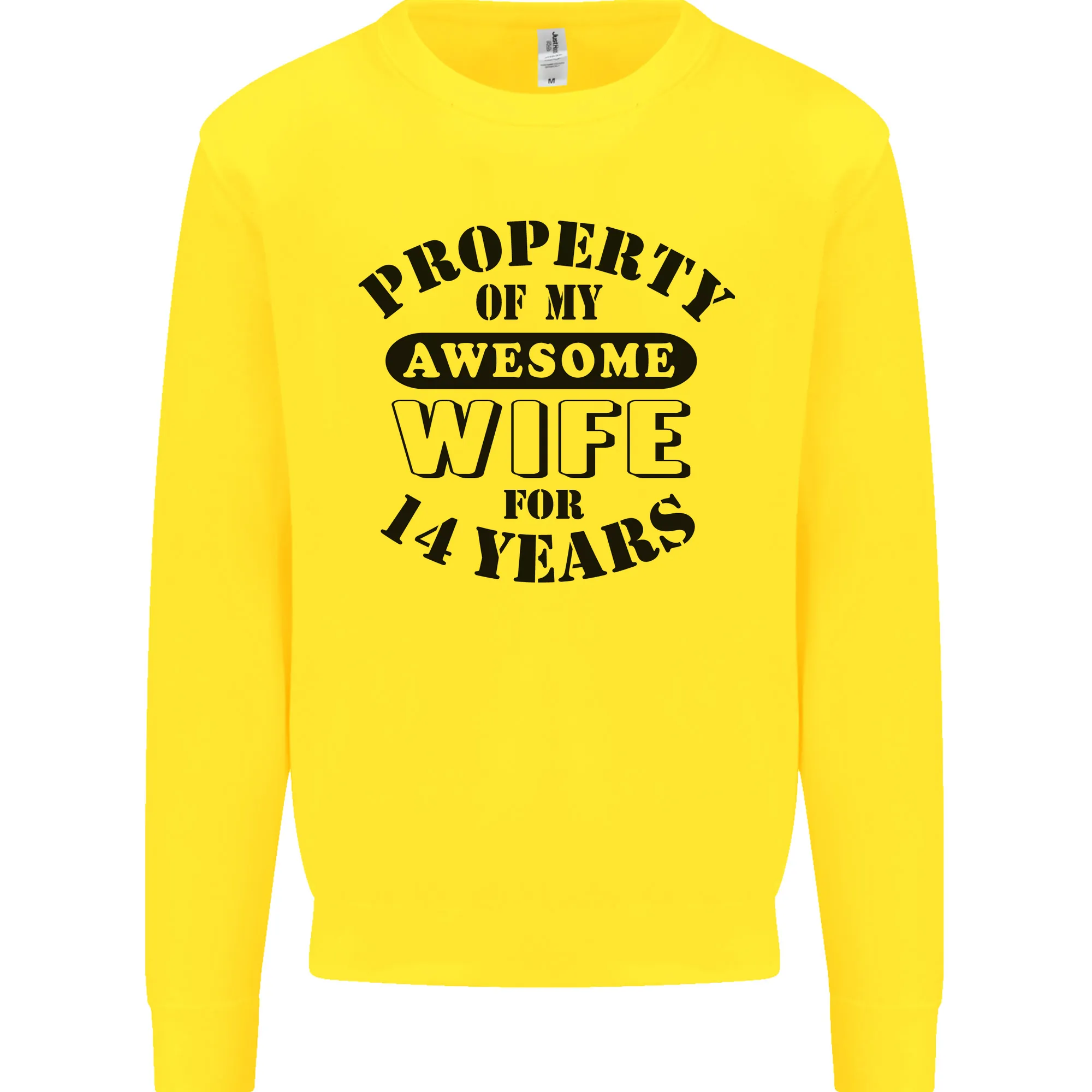 14th Wedding Anniversary 14 Year Funny Wife Mens Sweatshirt Jumper