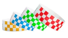 1" Tyvek® Wristbands - Checkerboard