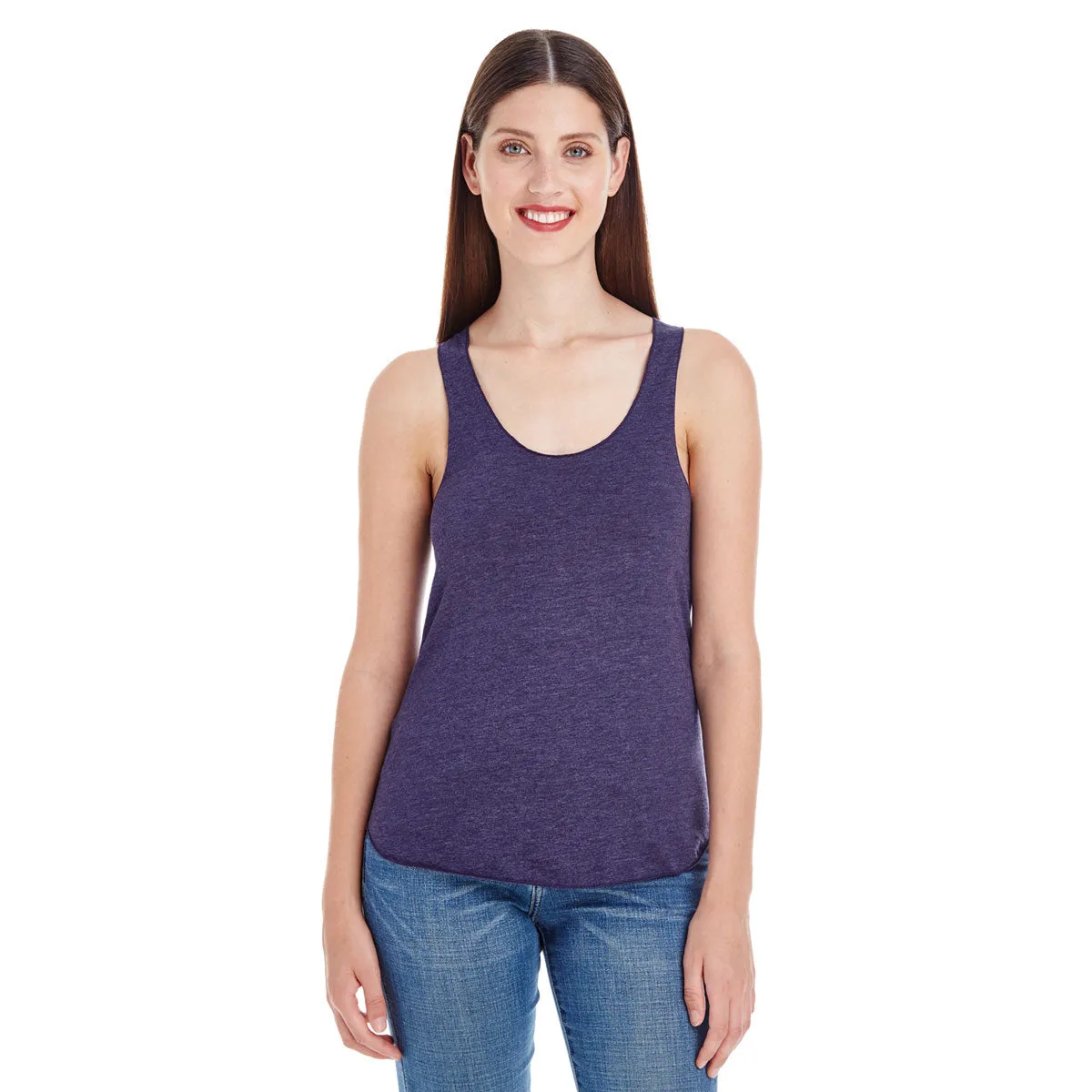 American Apparel Women's Heather Imperial Purple Poly-Cotton Racerback Tank