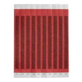 Bar Maid WB-CHECKER Wristbands, 3/4"W X 9.5"L Tyvek, Sequentially Numbered — Checkerboard (Red/Black) 500 Bands/Pack