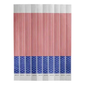 Bar Maid WB-FLAG Wristbands, 3/4"W X 9.5"L Tyvek, Sequentially Numbered — American Flag, 500 Bands/Pack