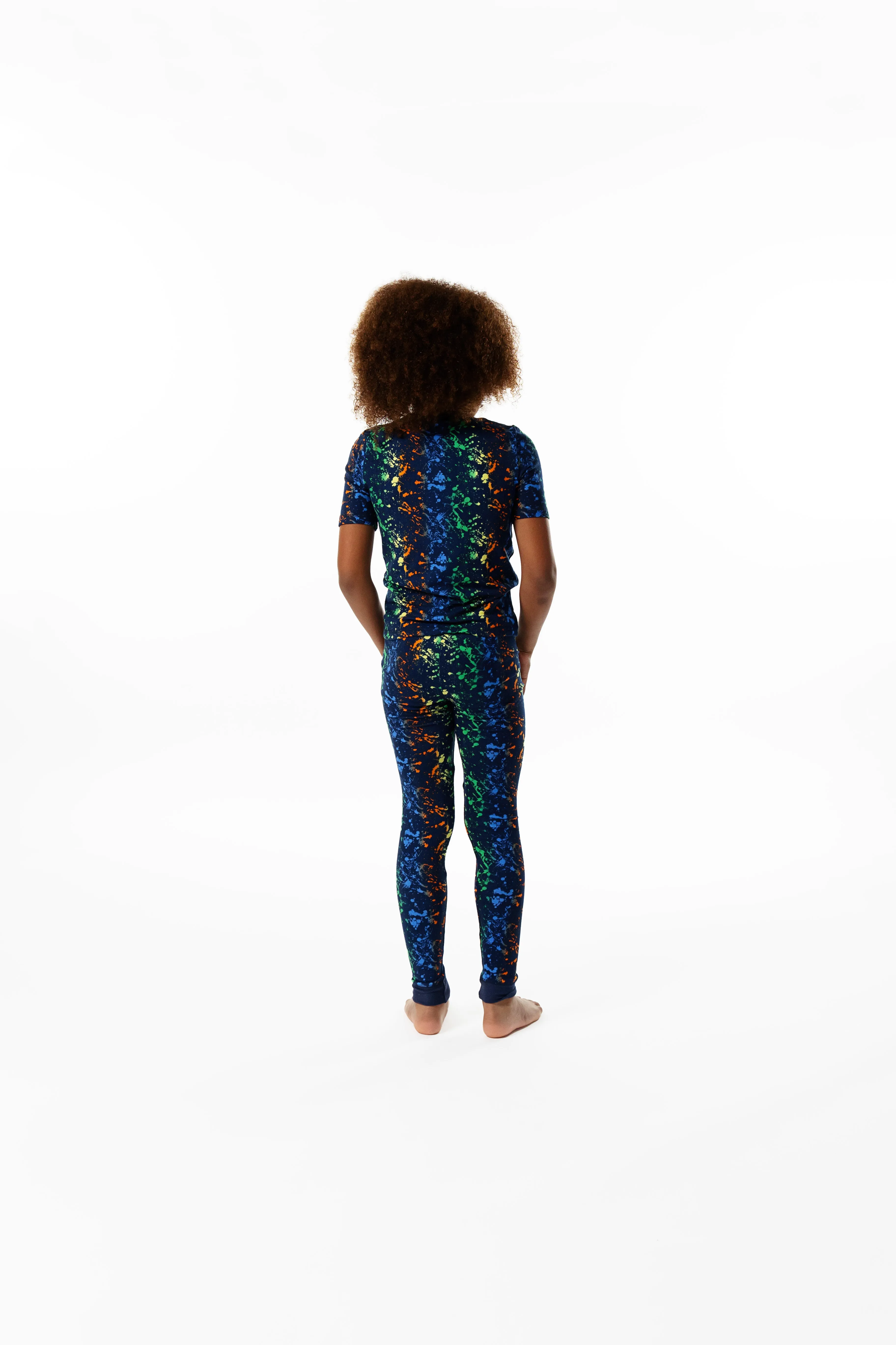 Boys Neon Splatter Super Soft Snug Fit 2-Piece Pajama Sleep Set