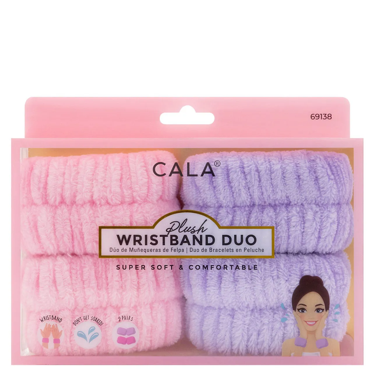 Cala Plush Wristband Duo (Pink/Lavender)