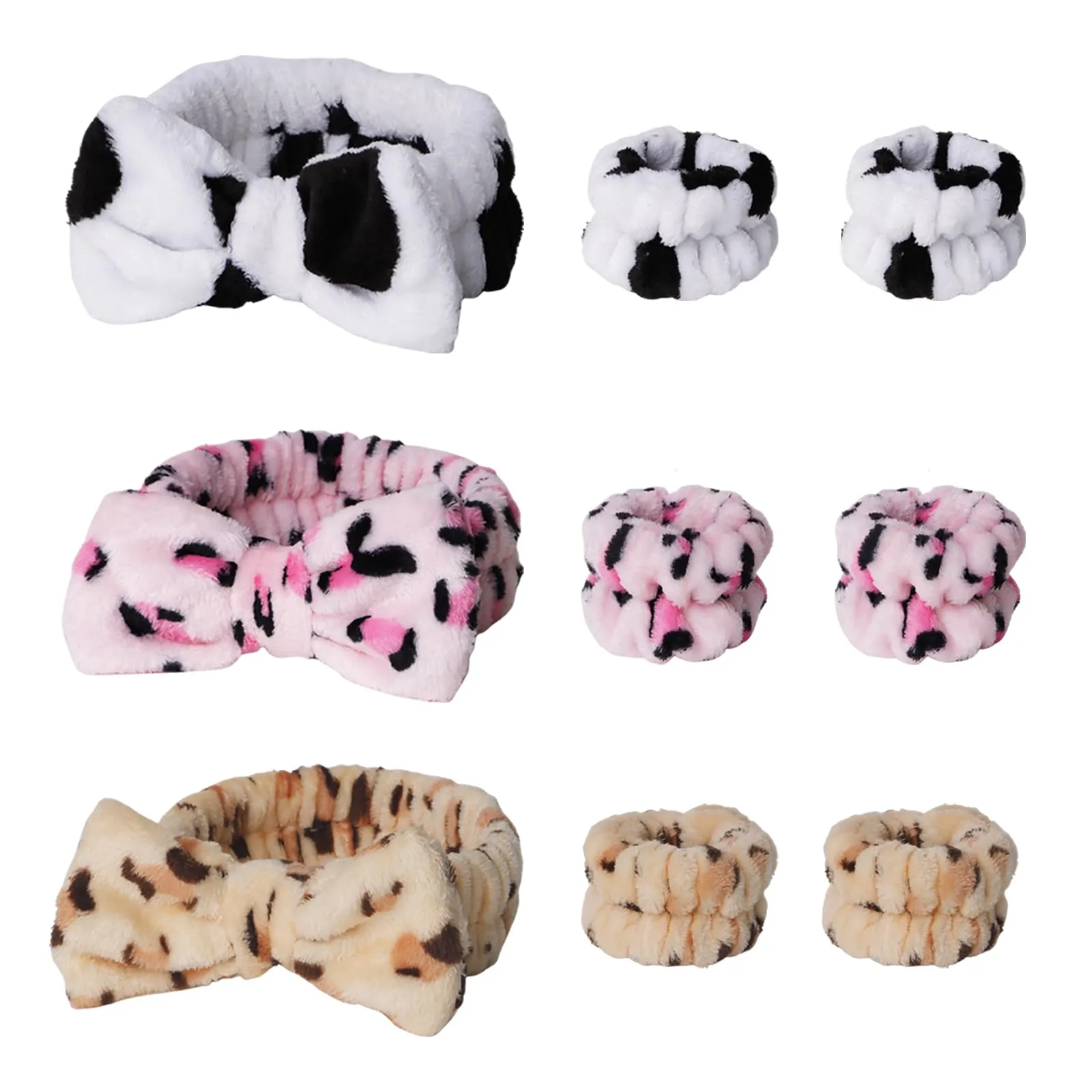 CAVETEE 9 Pcs Headbands for Women, Towel Headband for Face Washing, Skincare Headband and Wristband Set