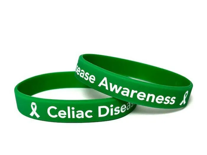 Celiac Disease Awareness green wristband - Adult 8"