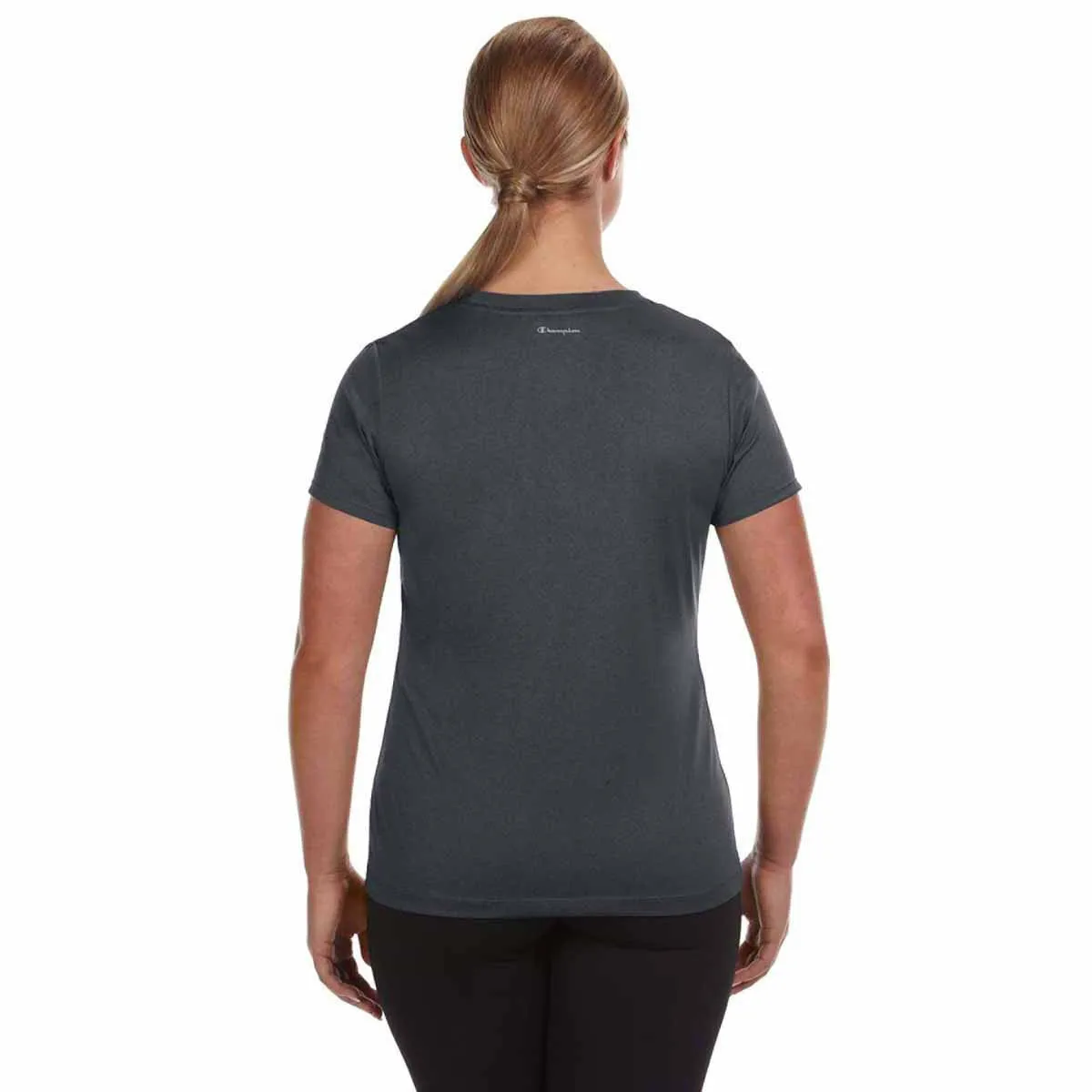 Champion Women's Black Heather Vapor 4-Ounce T-Shirt