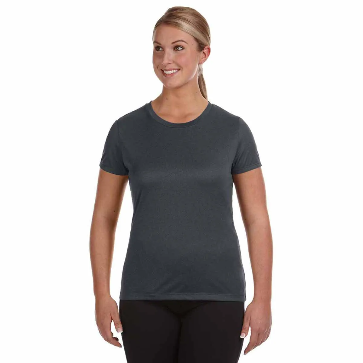 Champion Women's Black Heather Vapor 4-Ounce T-Shirt