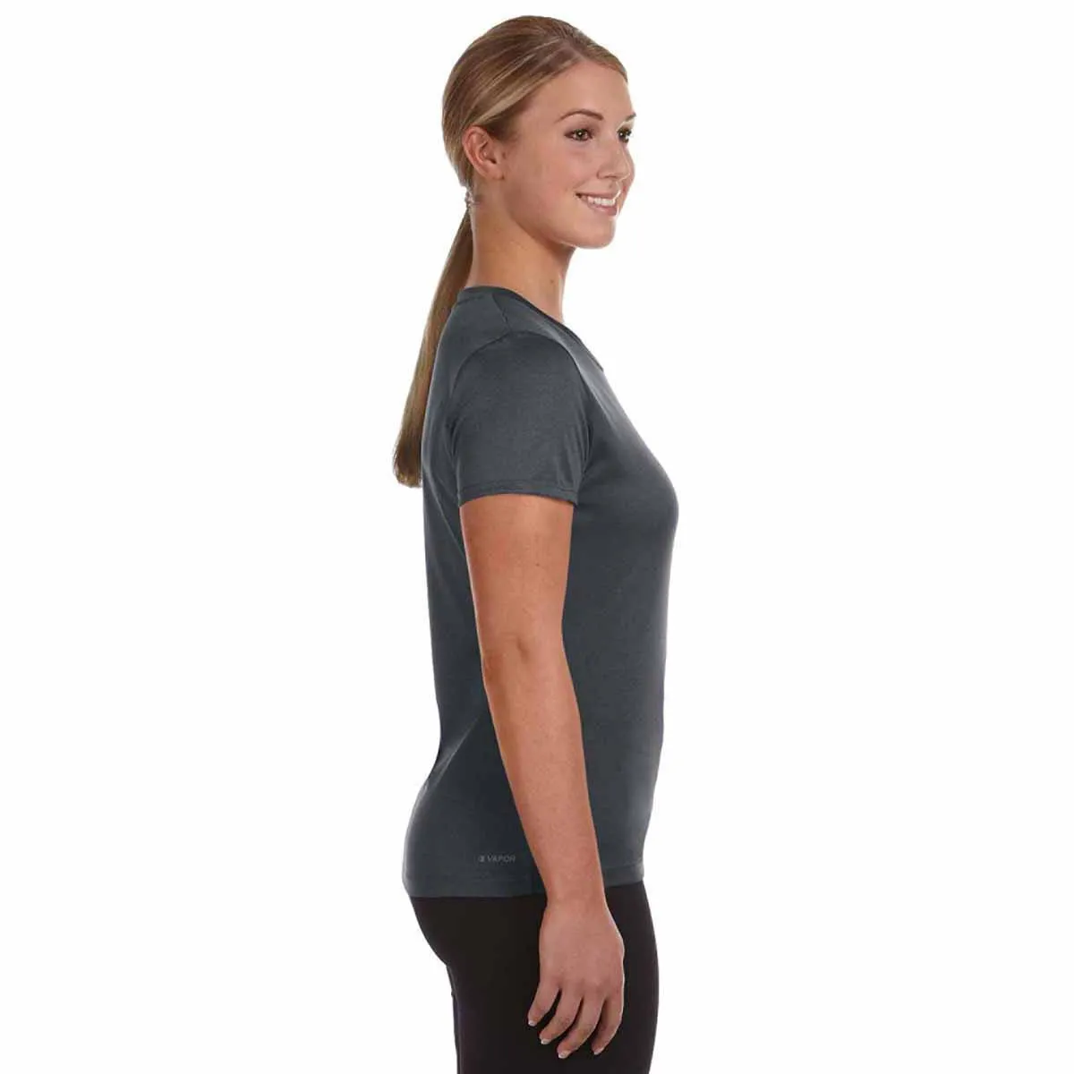 Champion Women's Black Heather Vapor 4-Ounce T-Shirt