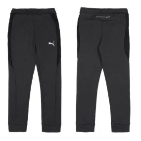 Cozy Gray Puma Kids' Sweatpants with Adjustable Drawstring and Pockets