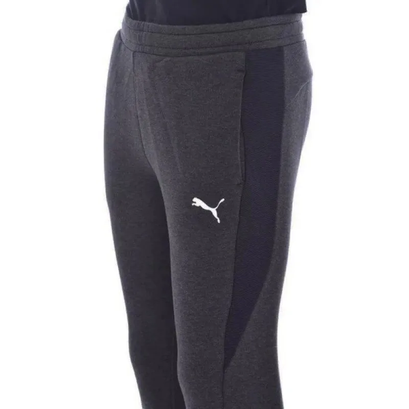 Cozy Gray Puma Kids' Sweatpants with Adjustable Drawstring and Pockets