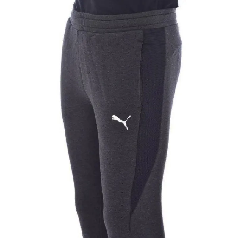 Cozy Gray Puma Kids' Sweatpants with Adjustable Drawstring and Pockets