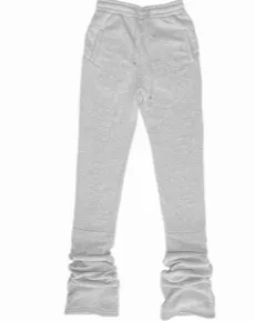 Cozy High Waisted Stacked Sweatpants - Heather Gray