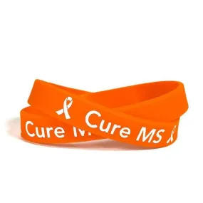 Cure MS Orange Rubber Bracelet Wristband - Youth 7"