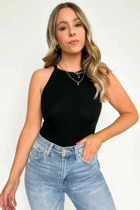 Delphina Ribbed High Neck Tank Top