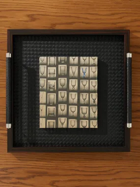 Diana Ebony and Woven Leather Square Tray
