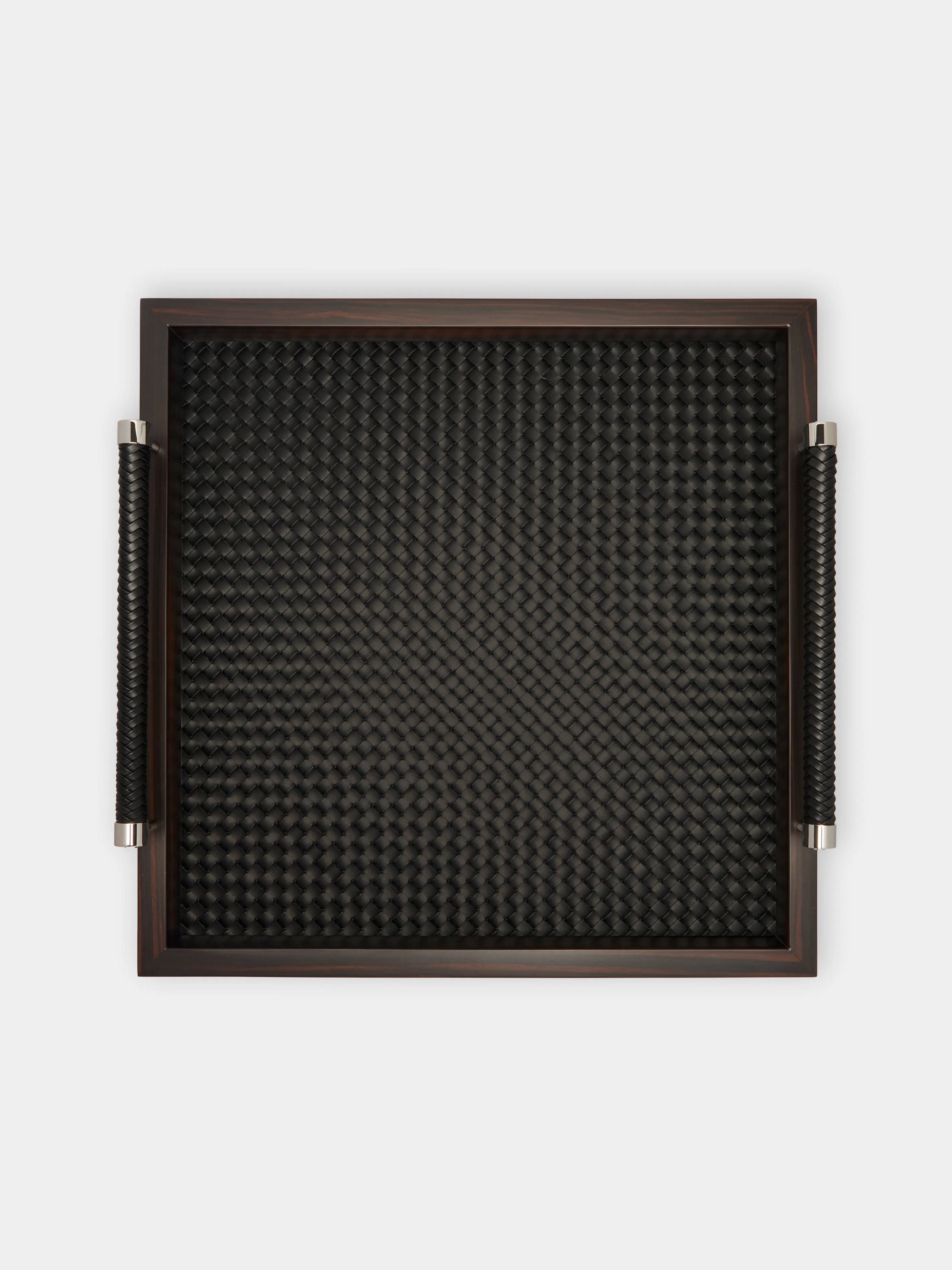 Diana Ebony and Woven Leather Square Tray