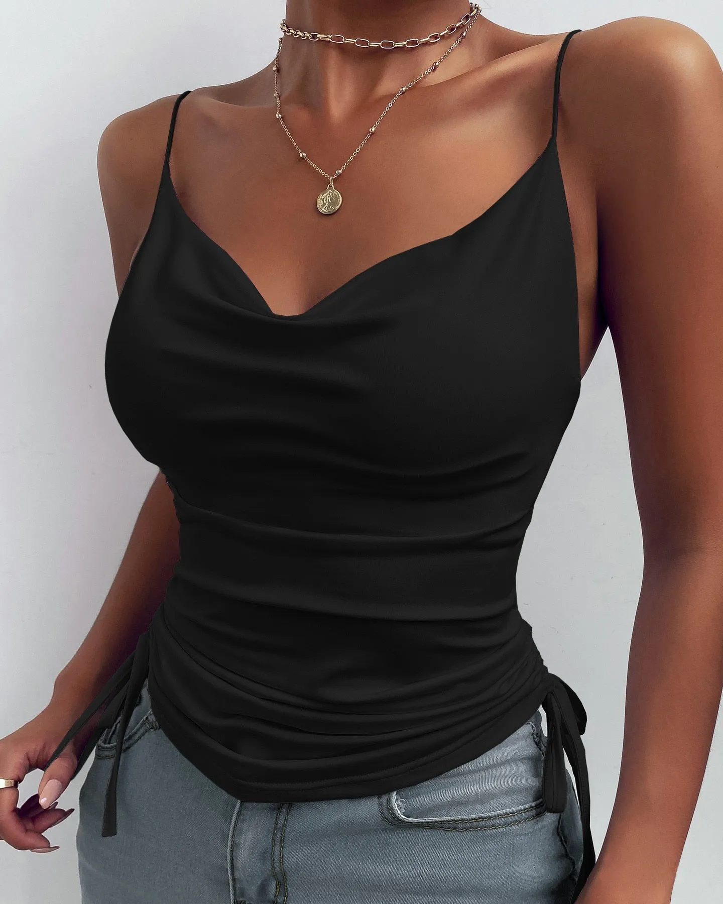 DressBetty - Women Sleeveless Vest Quality Camis U-neck Tank Tops Casual Solid Color Basic Camisole