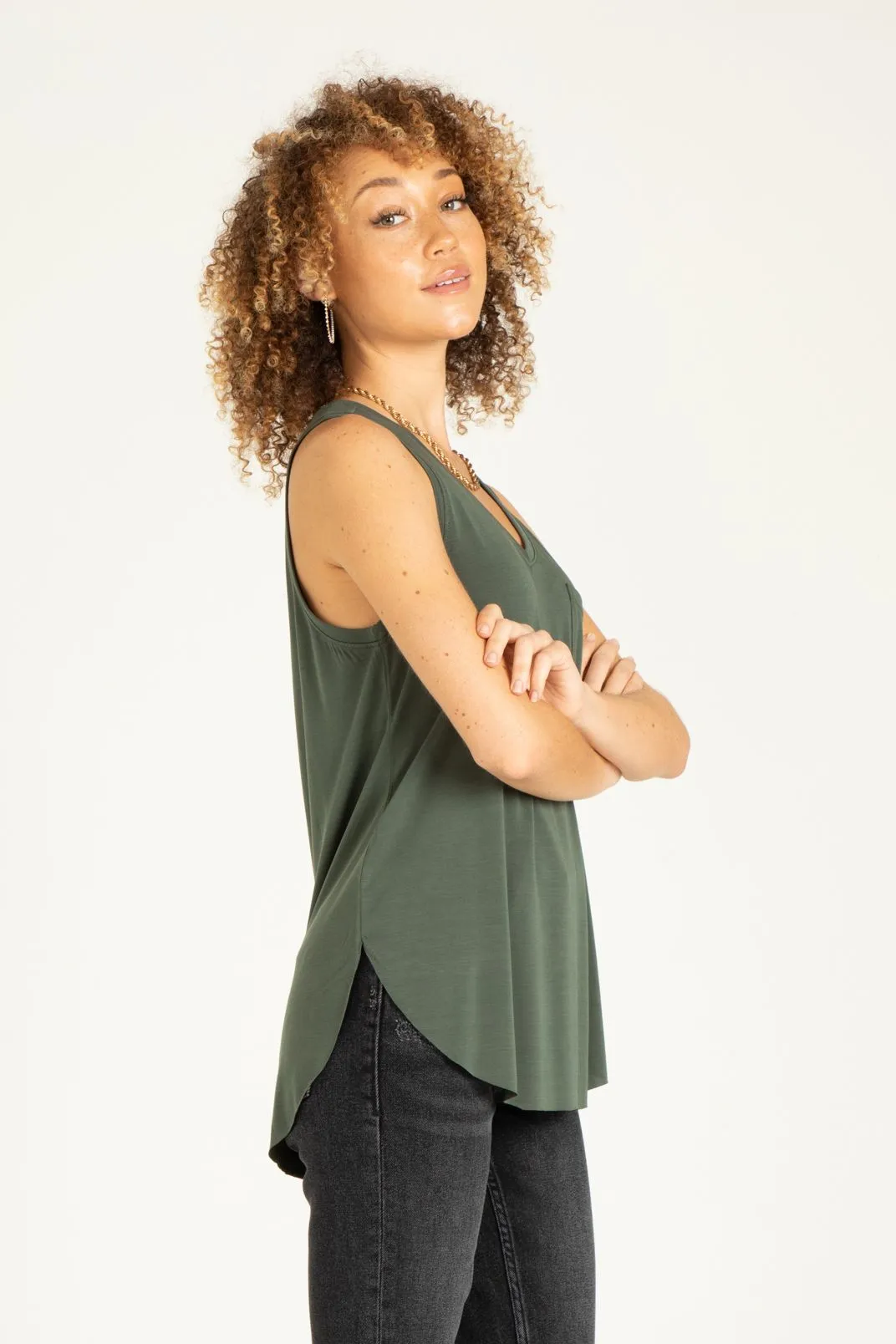 Esther Pocket Tank-Thyme