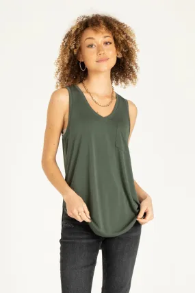 Esther Pocket Tank-Thyme
