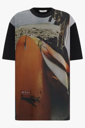 FULL PRINT MESH LAYER T-SHIRTS | BLACK