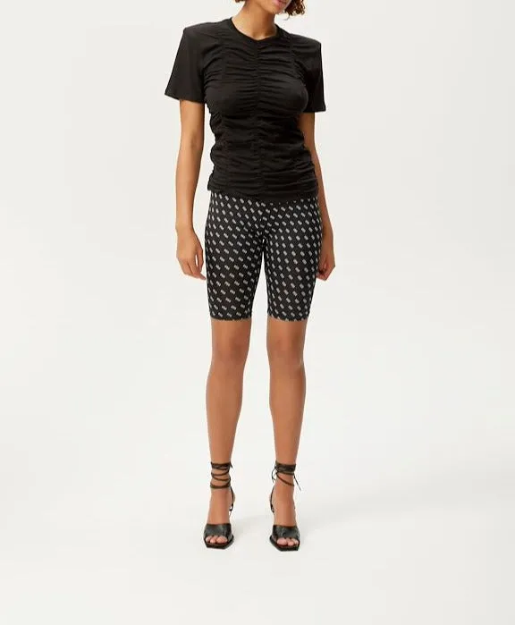 Gestuz Ariana Ruched Tshirt Black