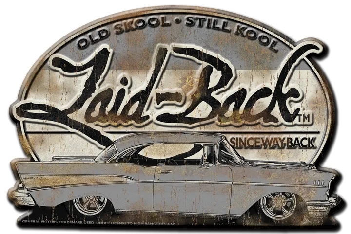 Halfway 57 Embossed Metal Sign
