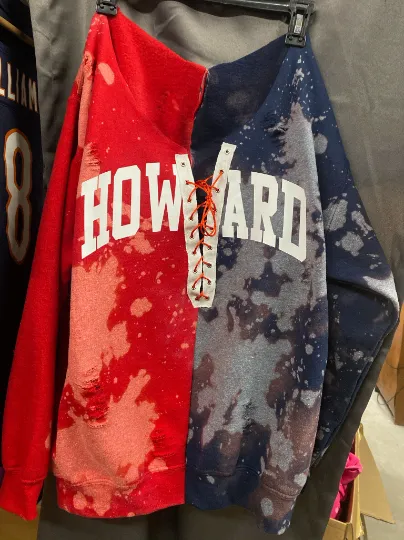 Handmade Howard Half and Half Lace-Up Hand Bleached Crop or Full Length Sweatshirt