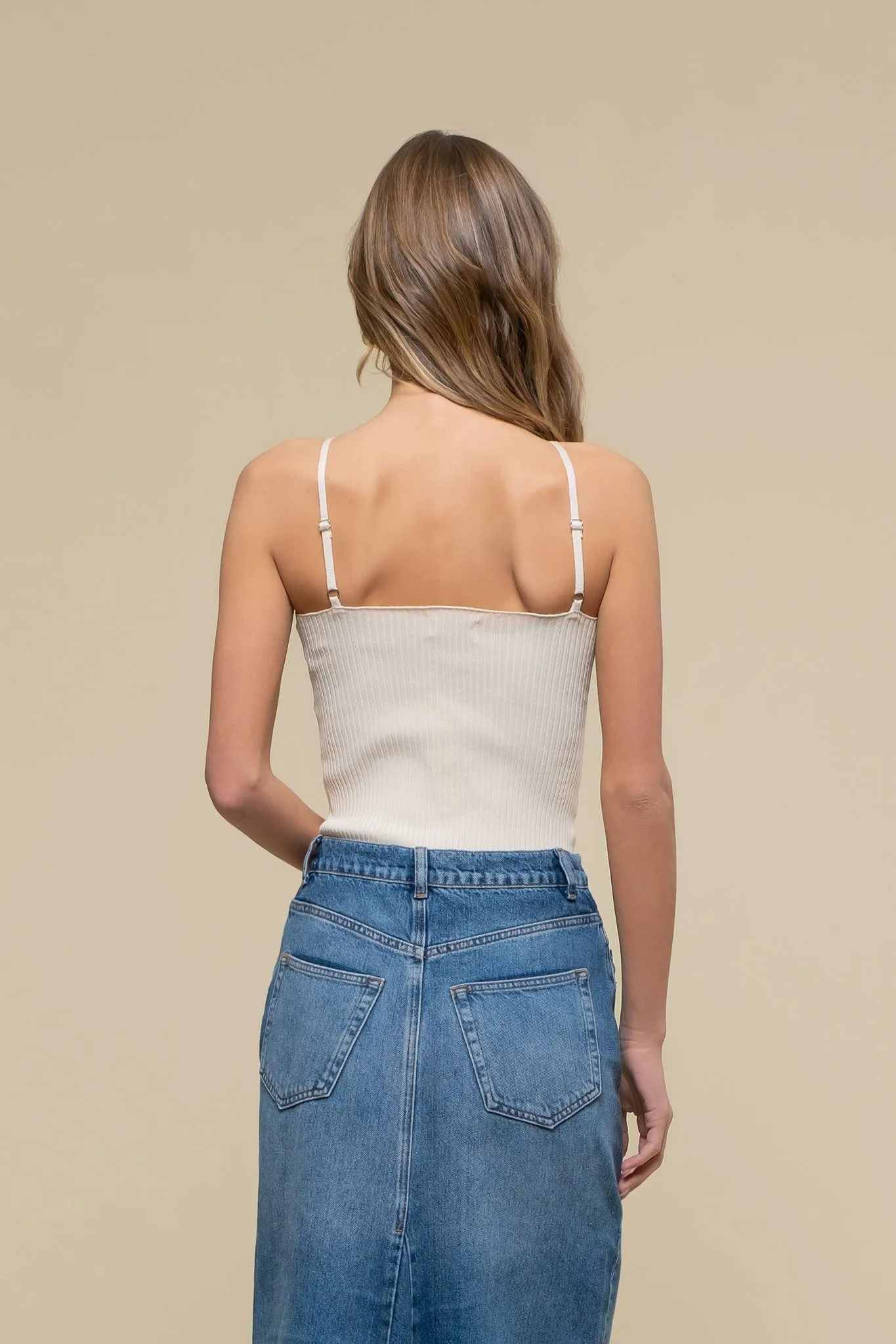 High Neck Ribbed Cami