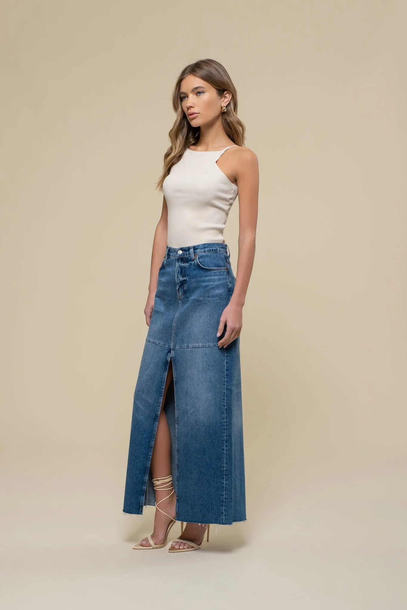 High Neck Ribbed Cami