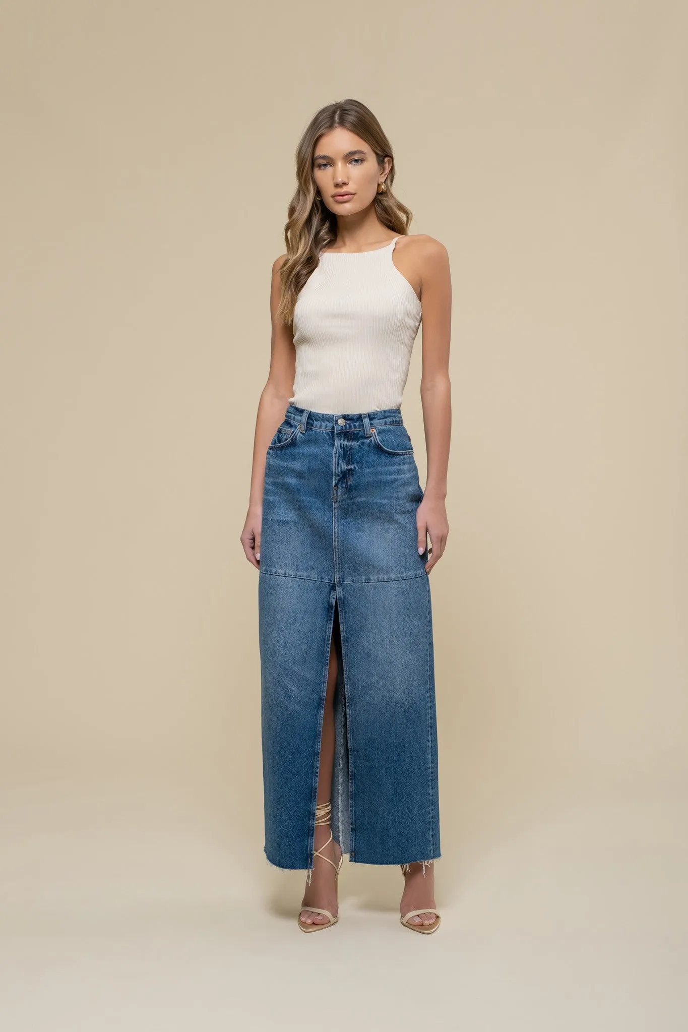High Neck Ribbed Cami