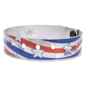 Holographic Expressions Plastic Wristbands 3/4" Liberty Design 4832HS - Silver (500/Box)