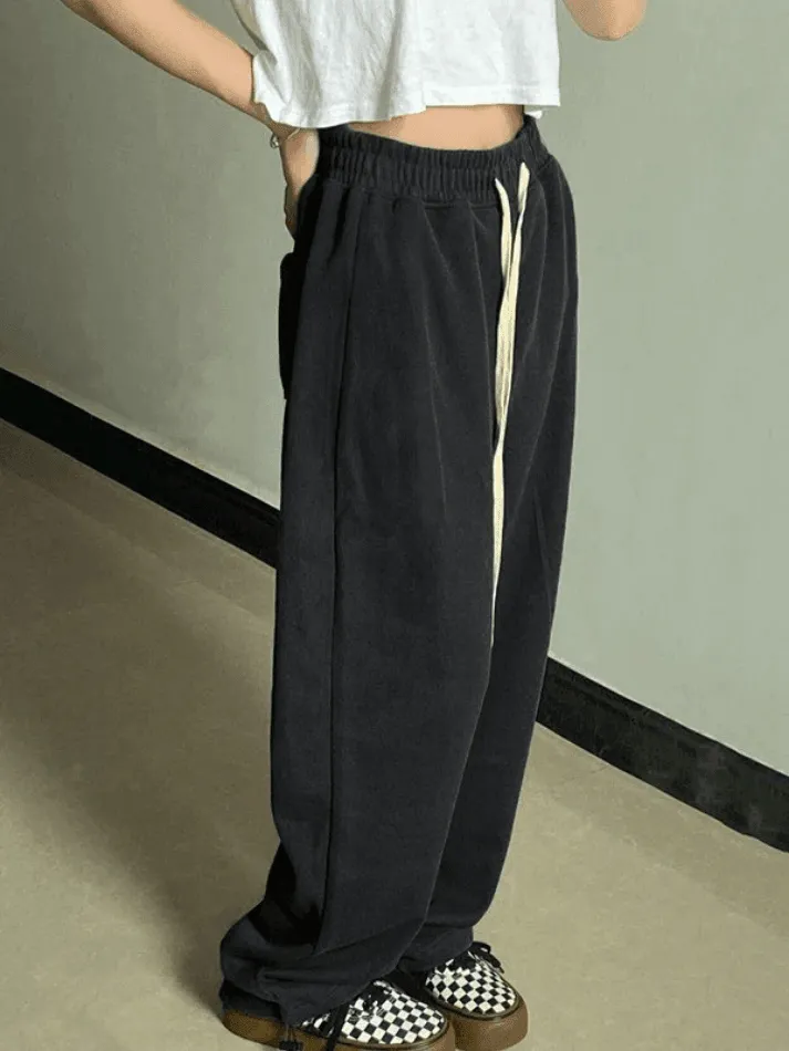 Joskaa Simple Solid Color Baggy Sweatpants