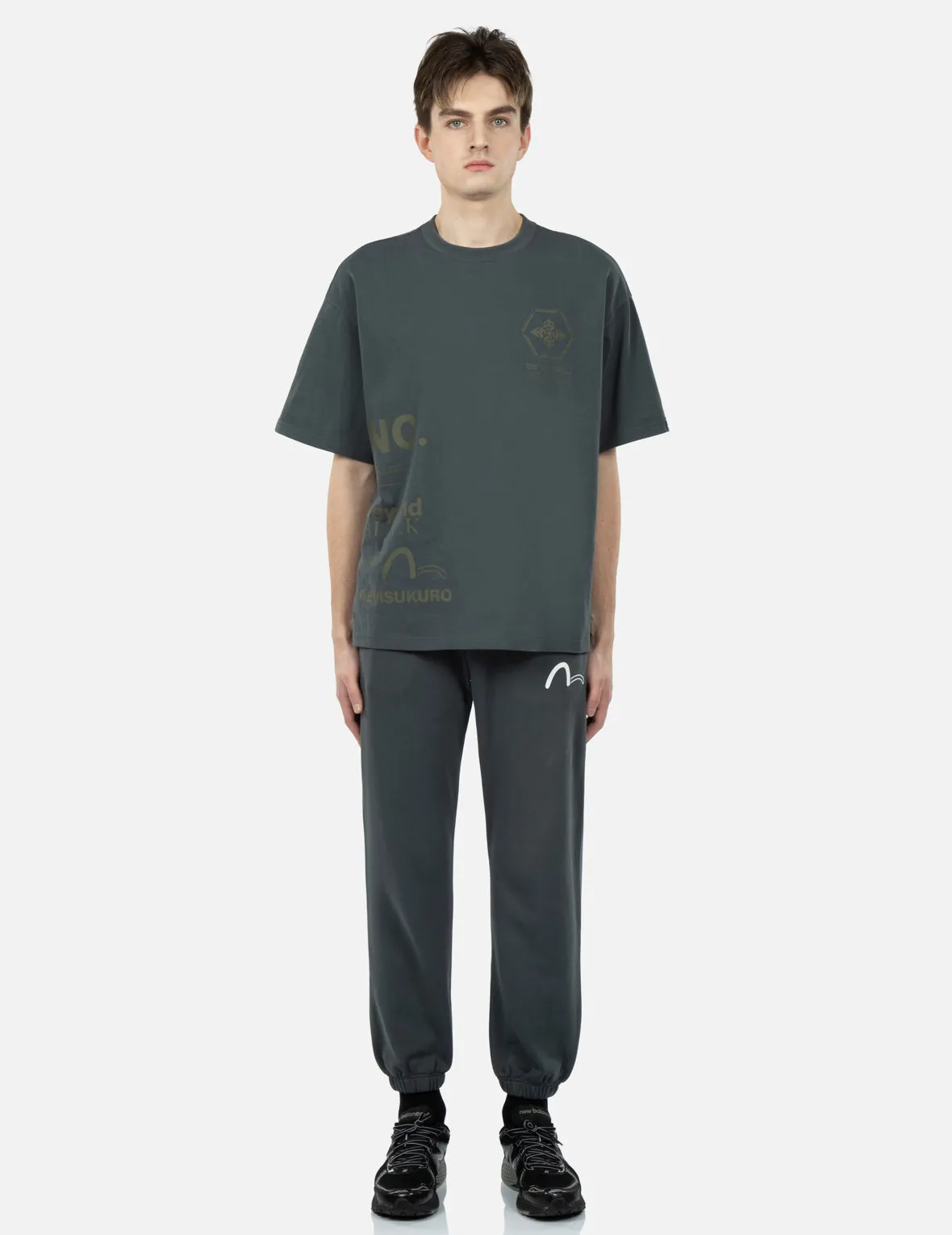 Logo and Slogan Print Sweatpants