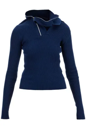 long-sleeved top with pin 106TO005 Y38 NAVY