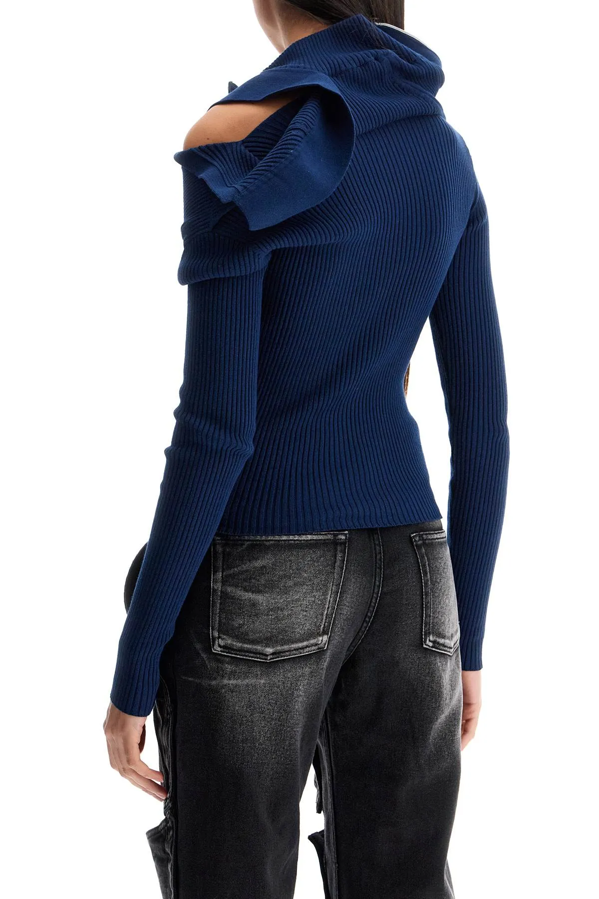 long-sleeved top with pin 106TO005 Y38 NAVY