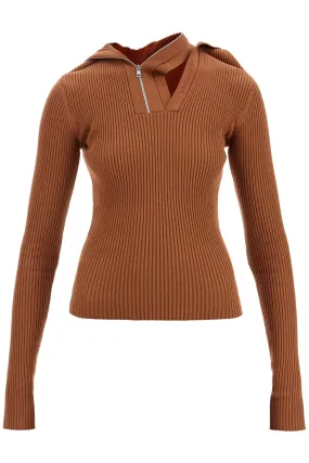 long-sleeved top with pin 106TO005 Y38 RUST