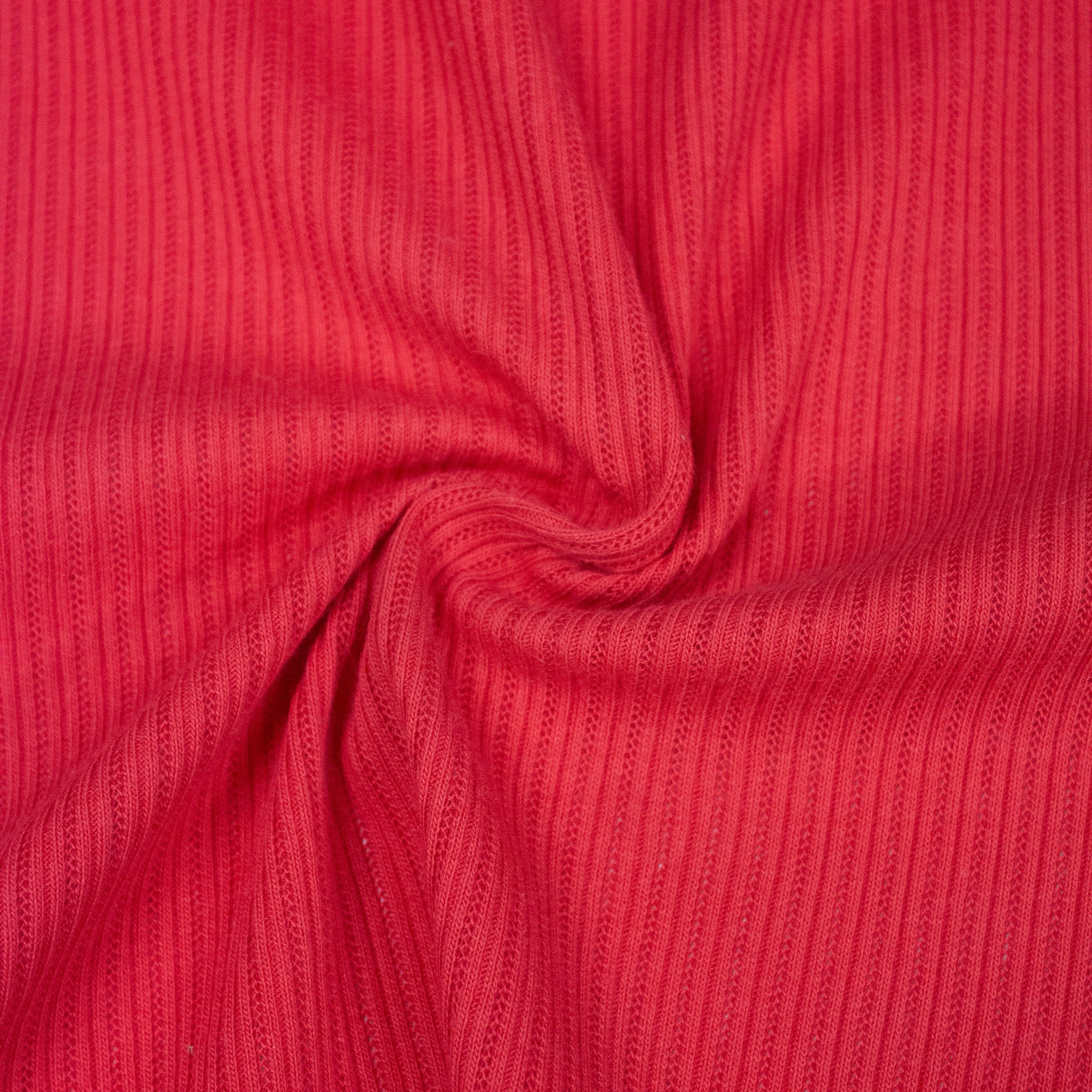 Louis Red Broderie Cotton Rib Jersey