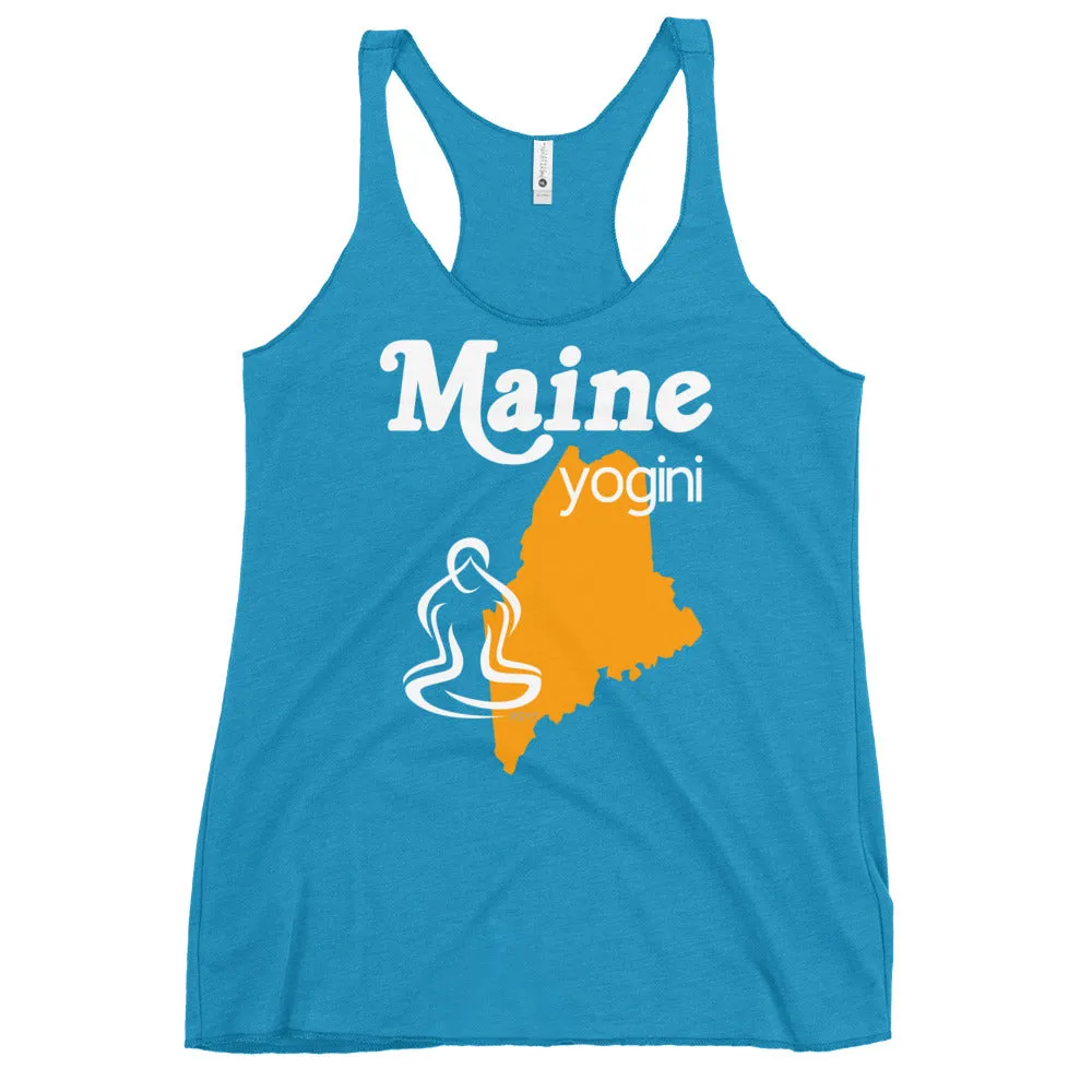 Maine Map Yogini Dark Color Tank Top