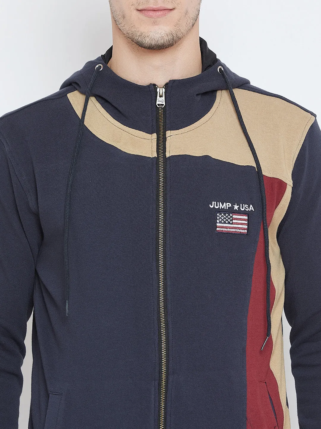 Men Navy Blue Casual Sweatshirts