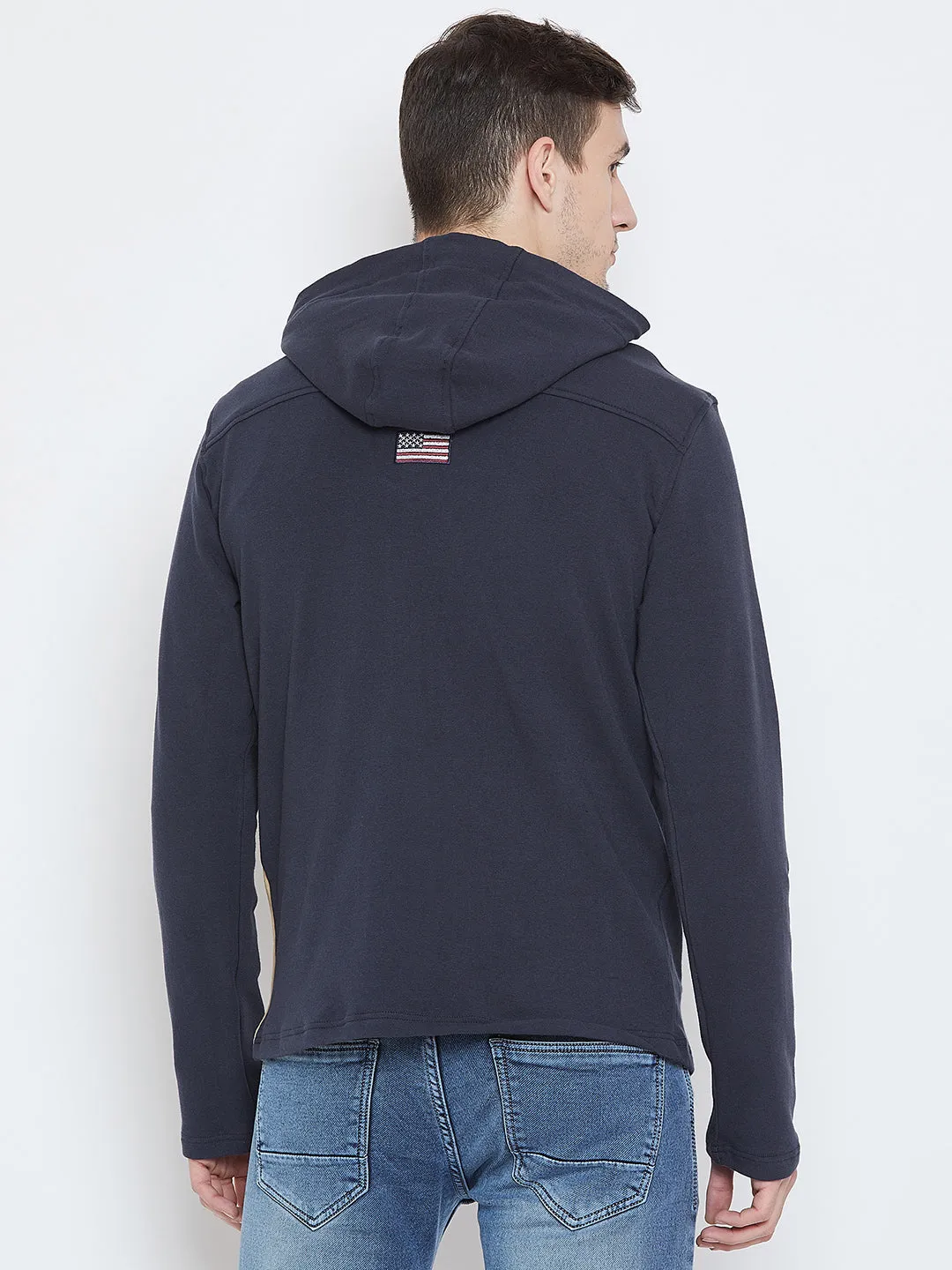 Men Navy Blue Casual Sweatshirts
