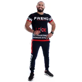 Men Training Suit Navy / Red-7025