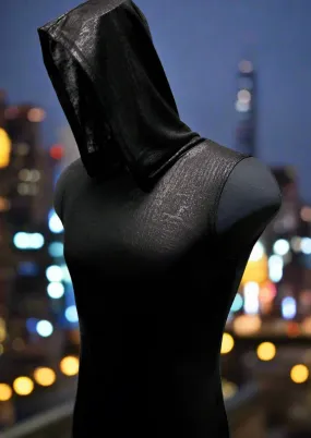 MEN'S HOODIE T - METALLIC BLACK