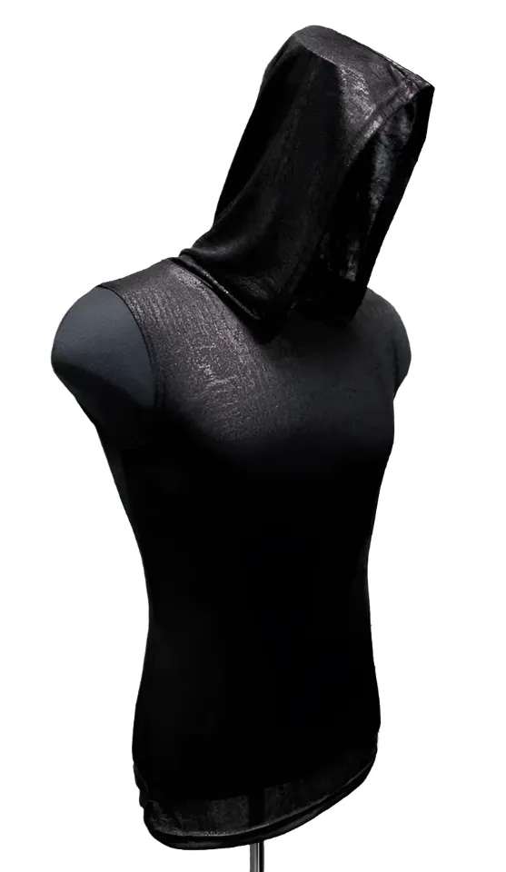 MEN'S HOODIE T - METALLIC BLACK