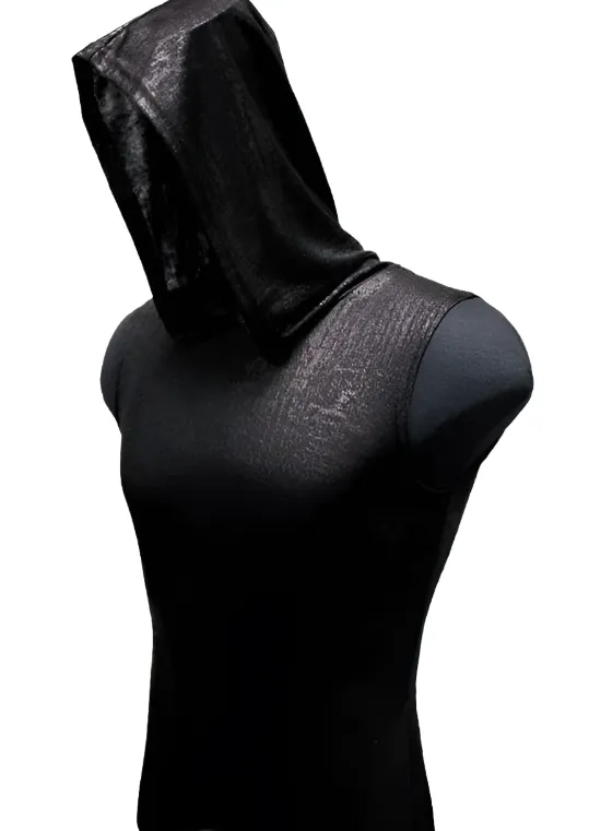 MEN'S HOODIE T - METALLIC BLACK
