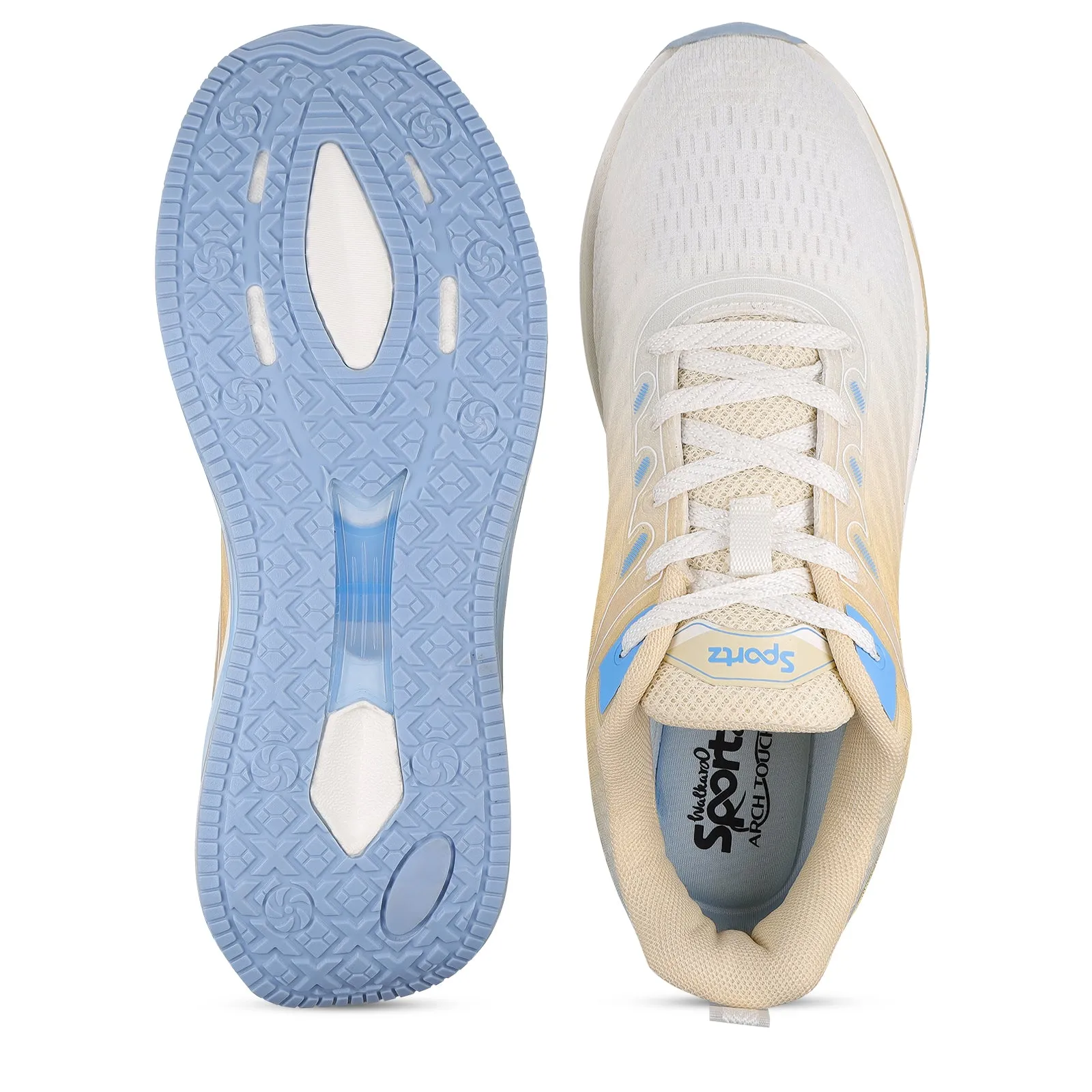 Men's Lace-up Sports Shoe - WS9151 Beige White