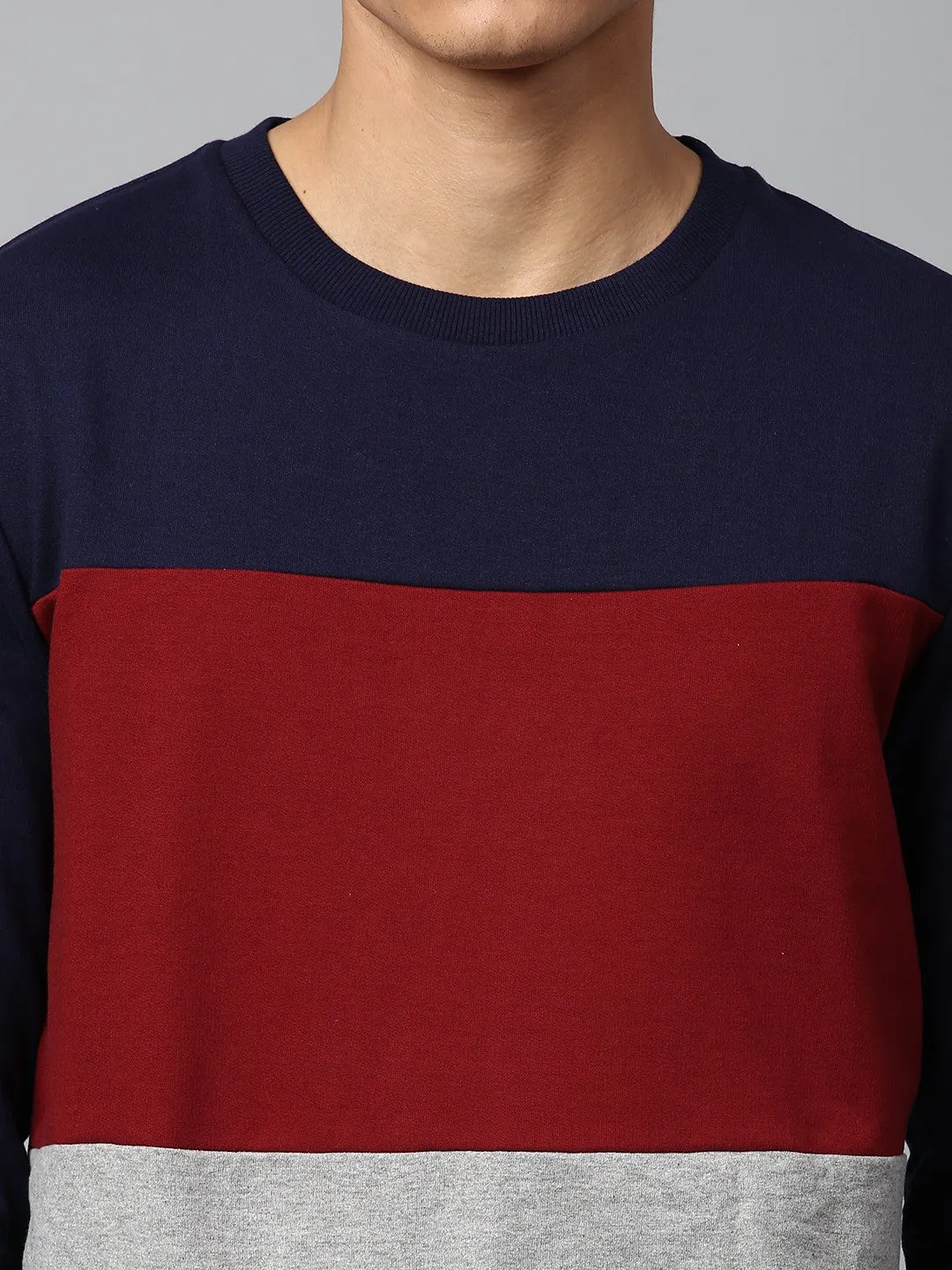 Mens Long-Sleeve Sweatshirt - Lightweight Casual Winterwear  (Navy)